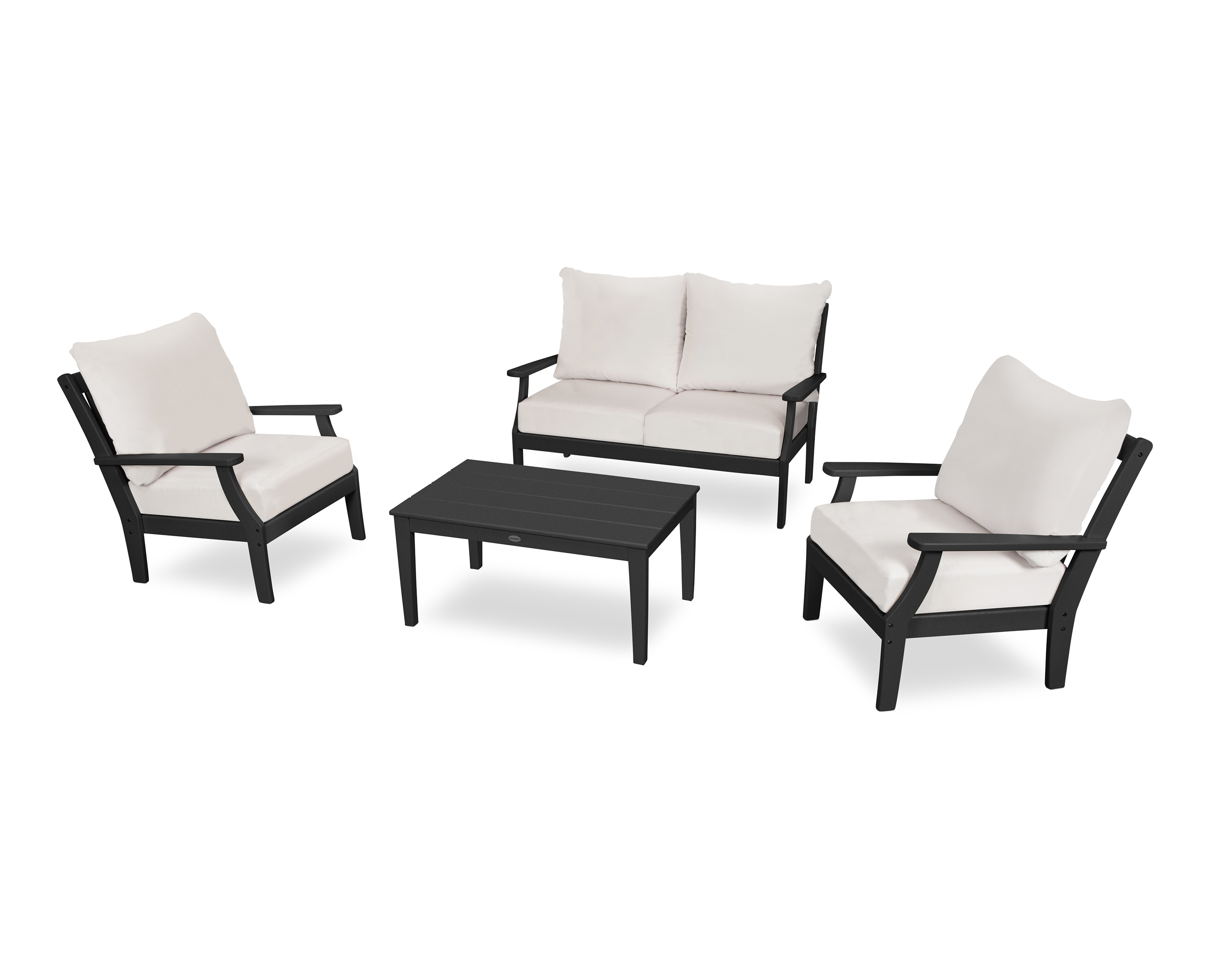 braxton 4-piece deep seating chair set in black / bird’s eye product image