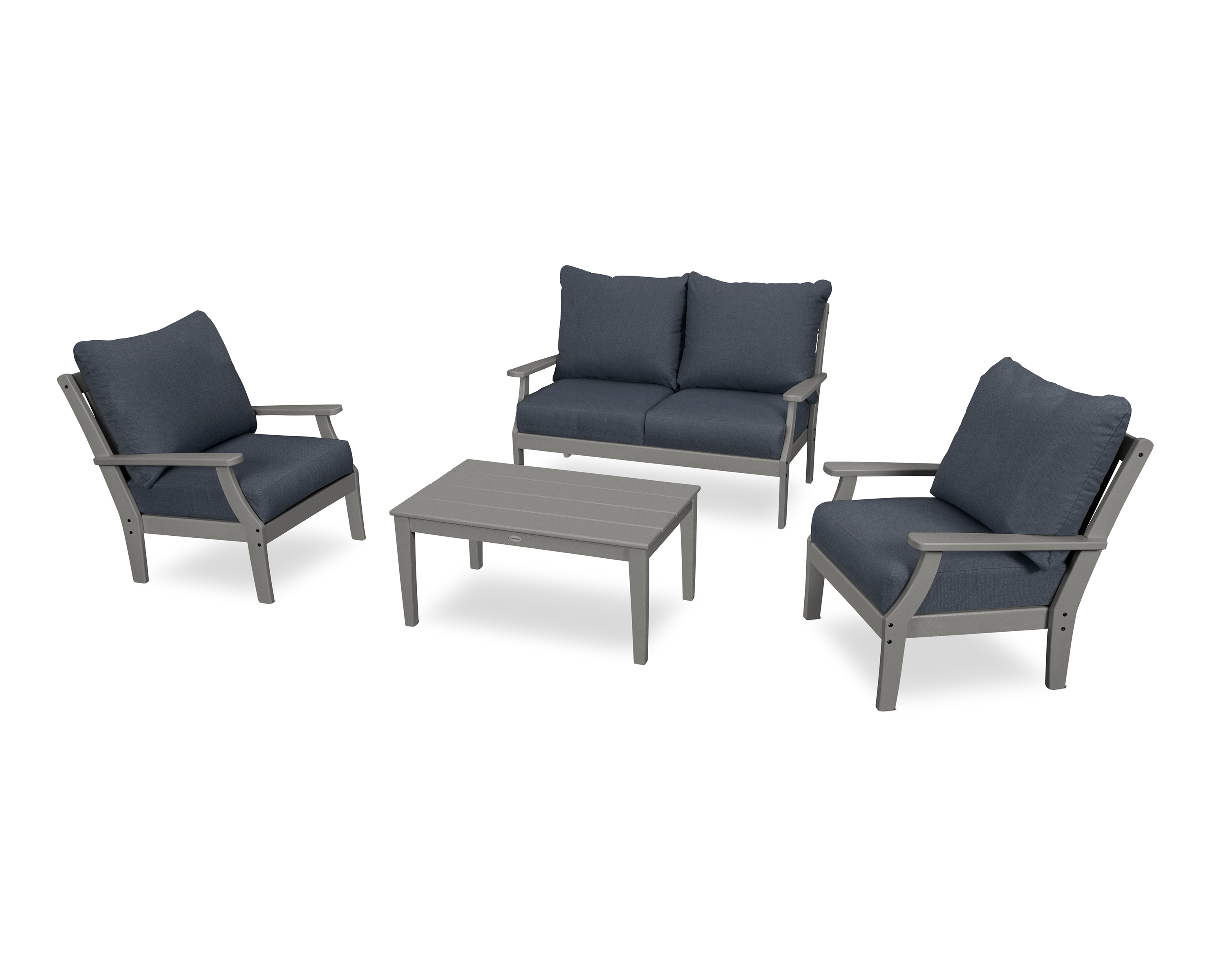 braxton 4-piece deep seating chair set in slate grey / sancy denim product image
