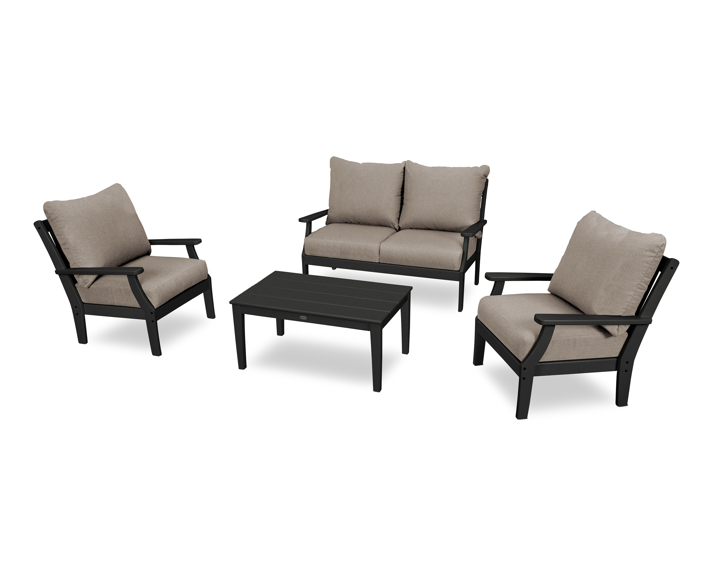 braxton 4-piece deep seating chair set in black / sancy shale product image