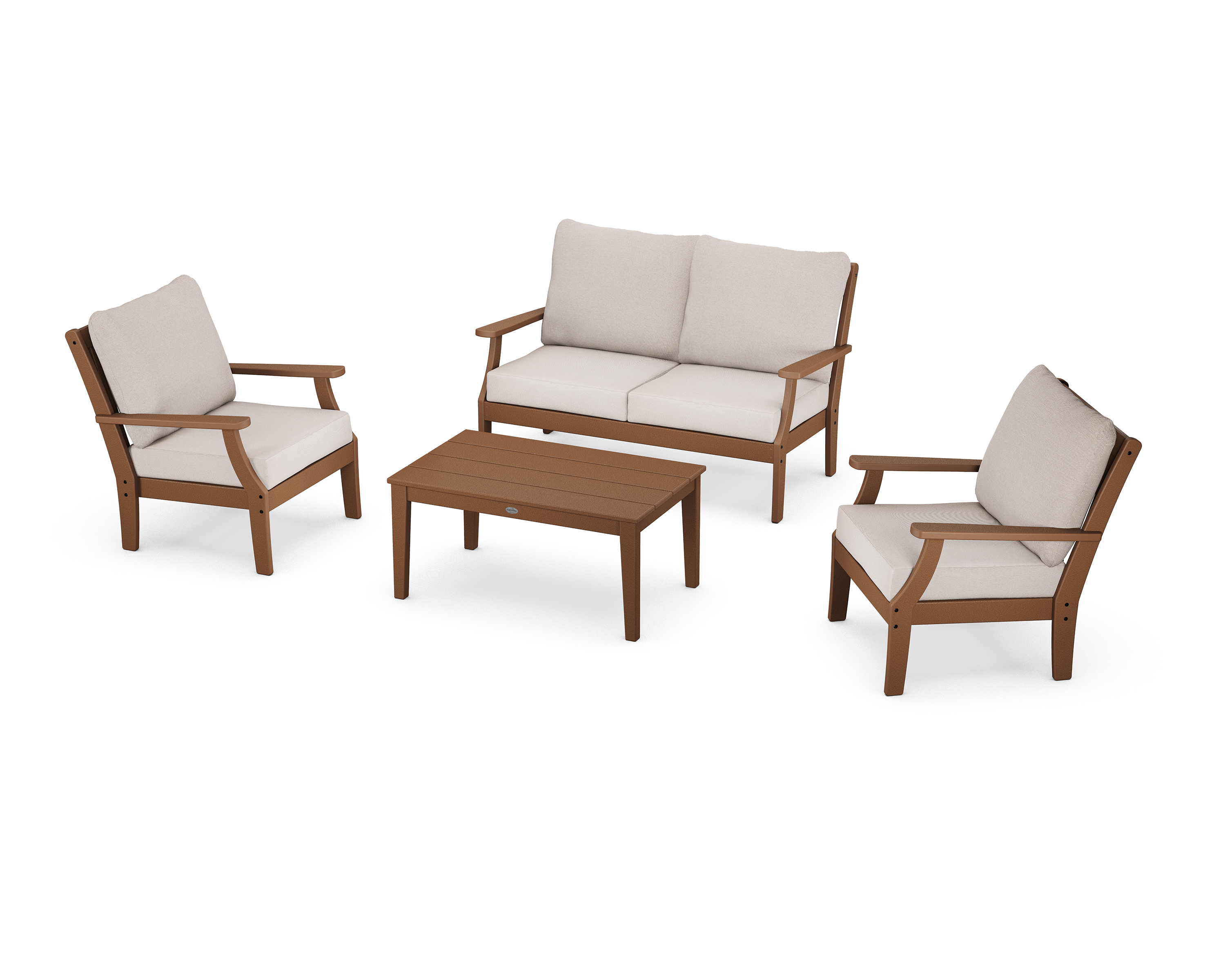braxton 4-piece deep seating chair set in teak / dune burlap product image