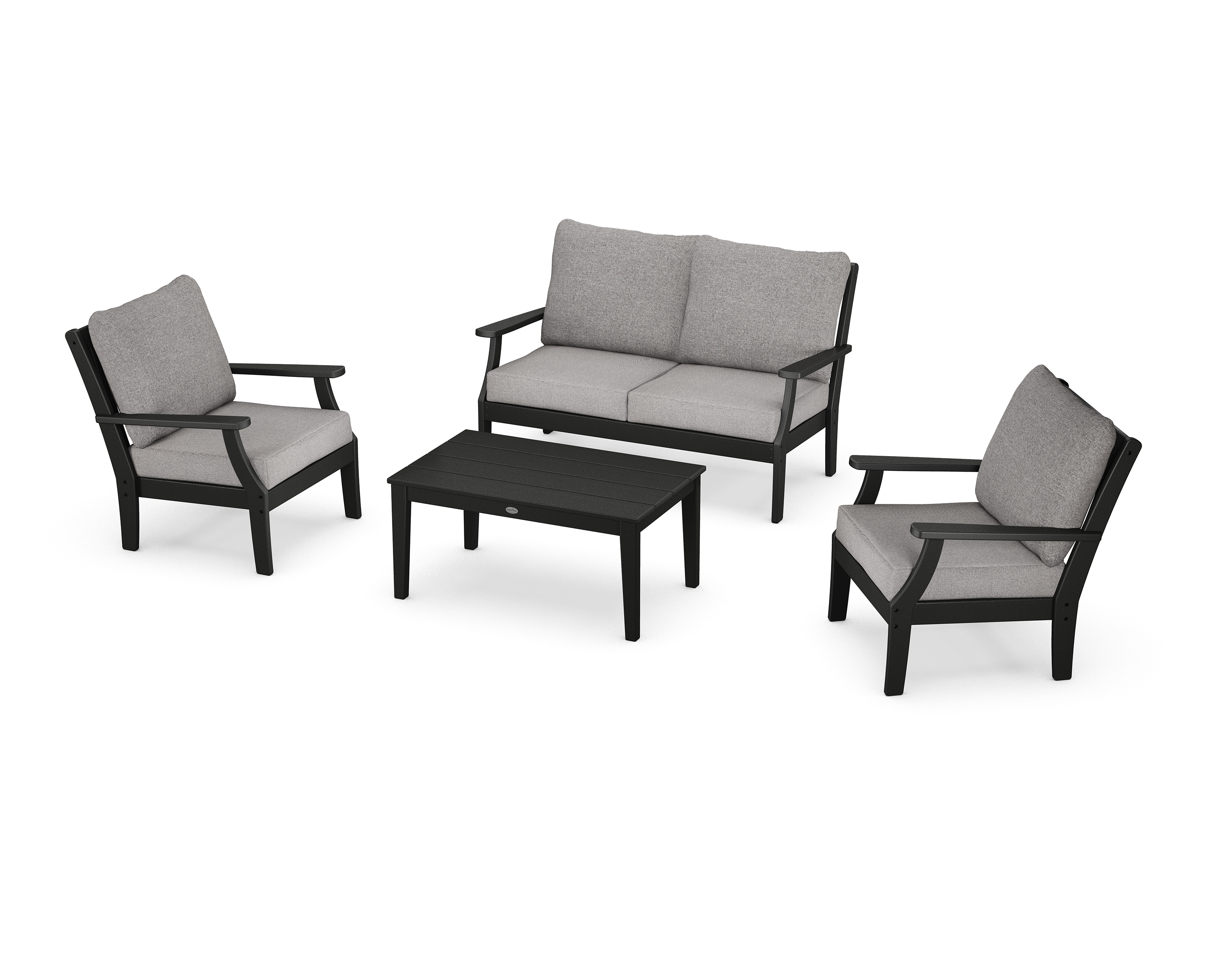 braxton 4-piece deep seating chair set in black / grey mist product image