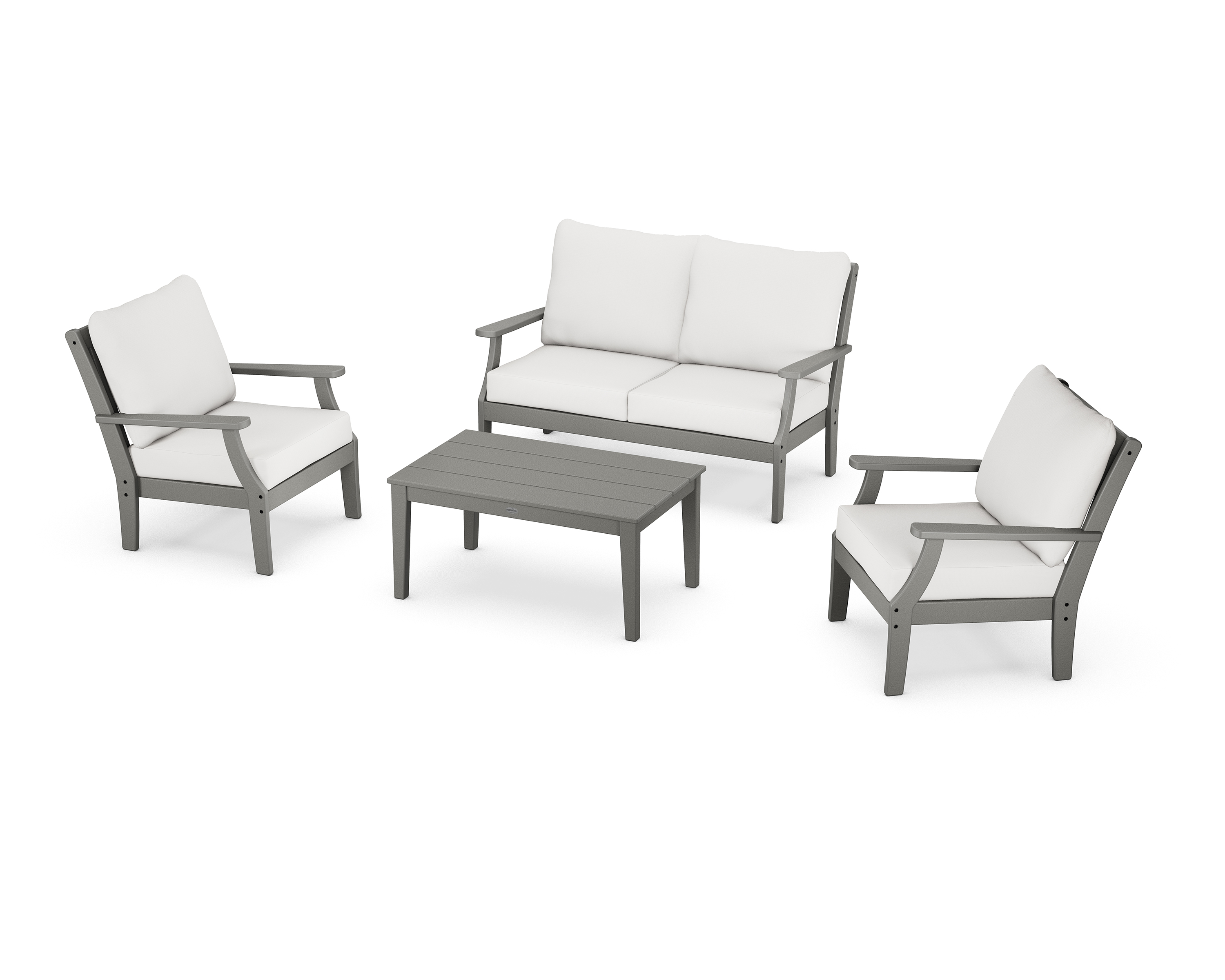 braxton 4-piece deep seating chair set in slate grey / textured linen product image