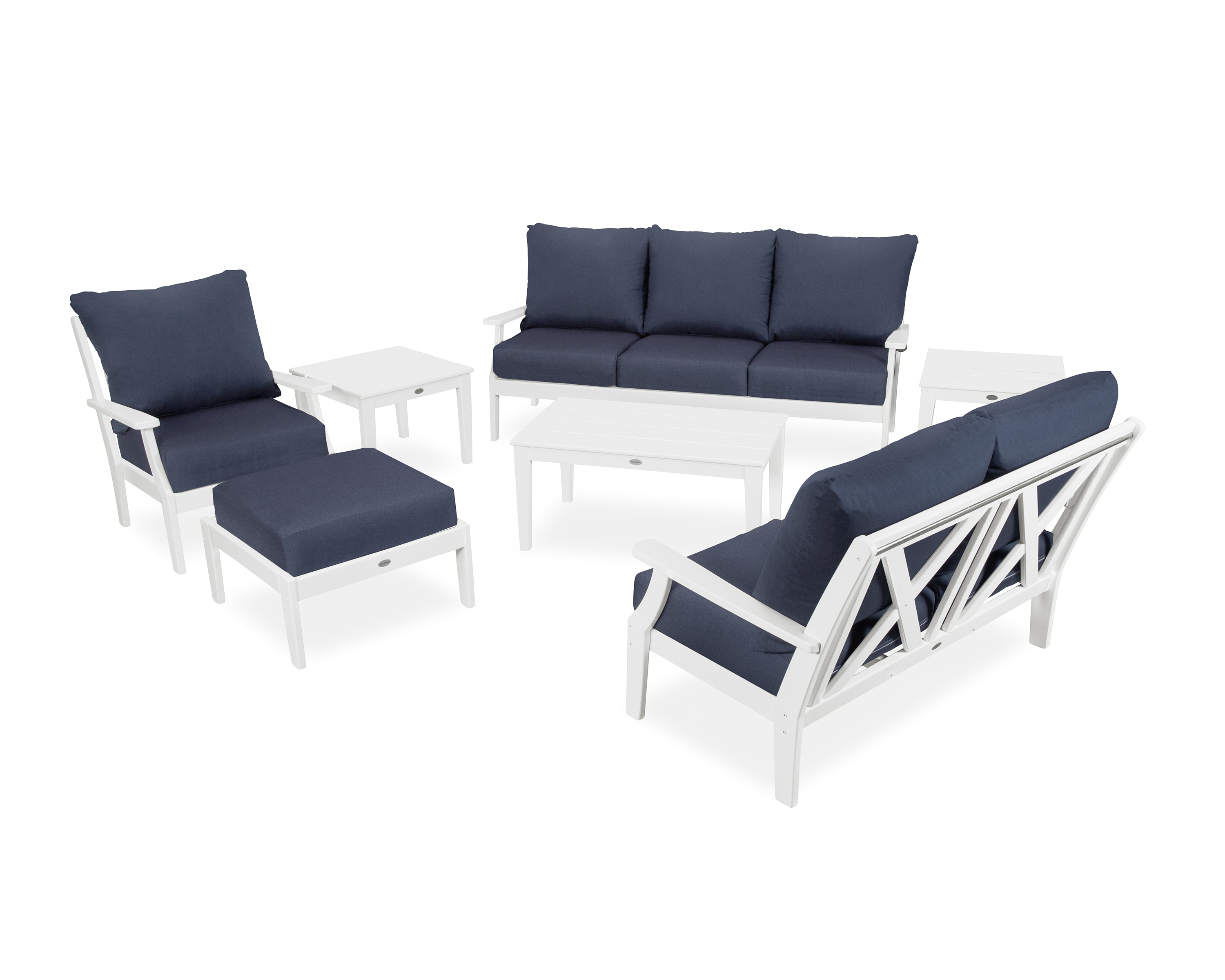 braxton 7-piece deep seating set in white / spectrum indigo product image