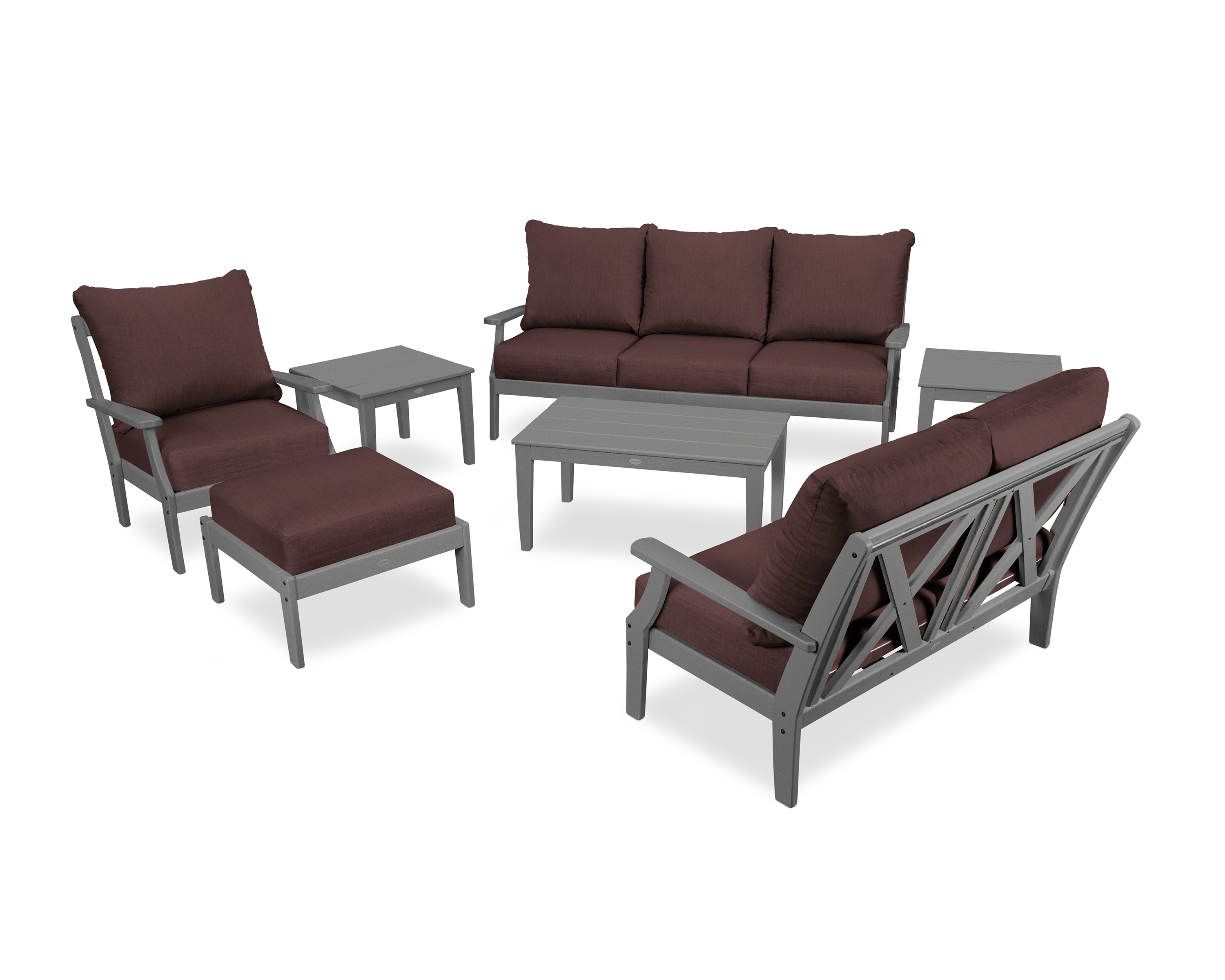 braxton 7-piece deep seating set in slate grey / cast currant product image