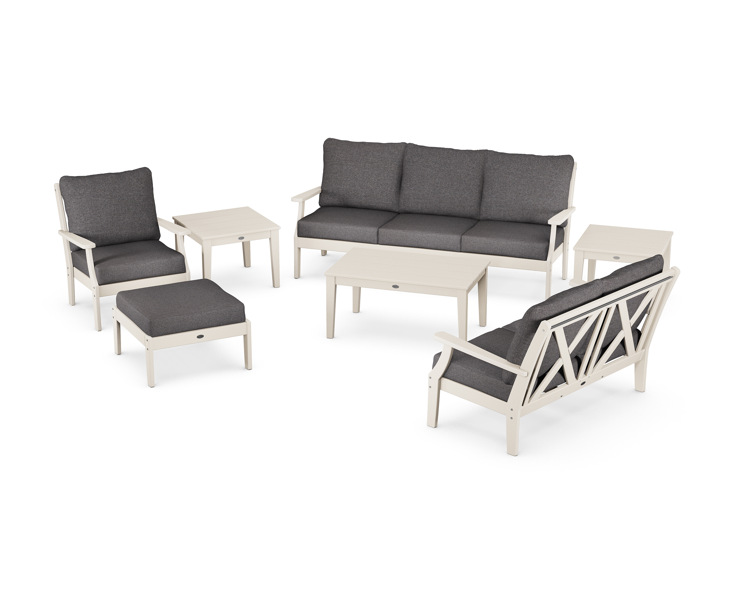 braxton 7-piece deep seating set in sand / ash charcoal product image