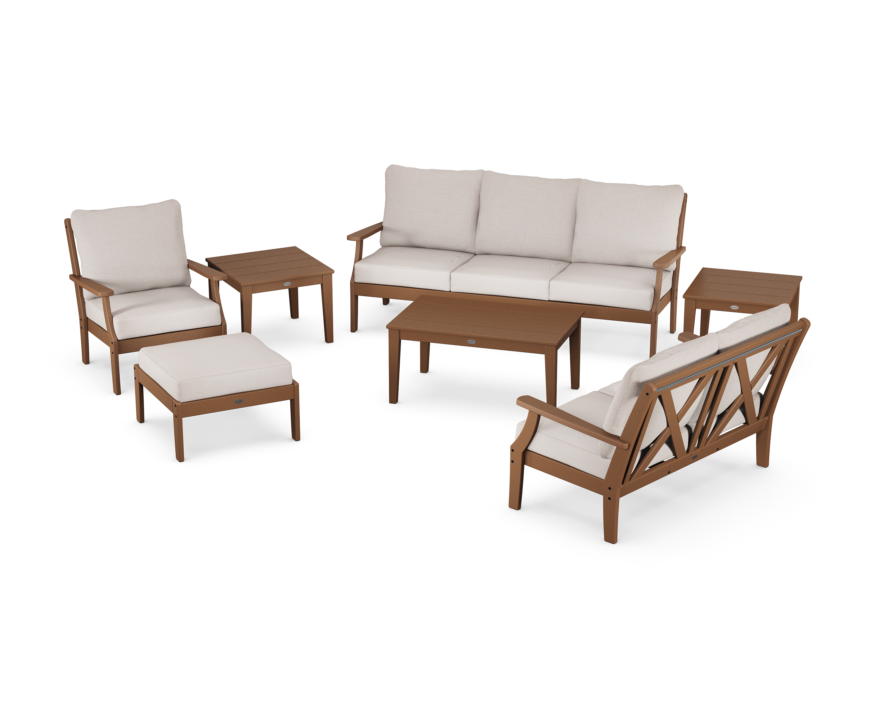 braxton 7-piece deep seating set in teak / dune burlap product image