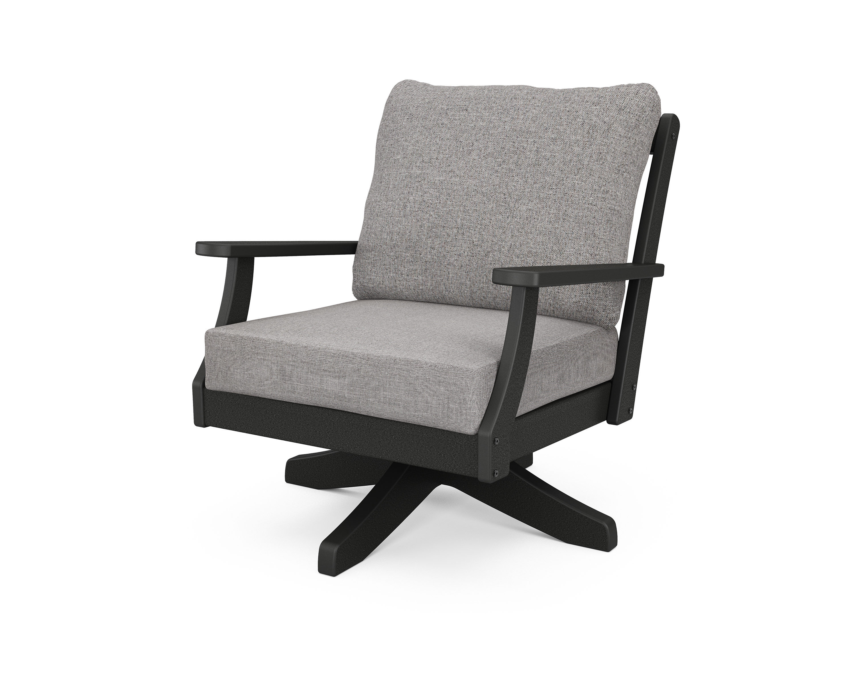 braxton deep seating swivel chair in black / grey mist product image