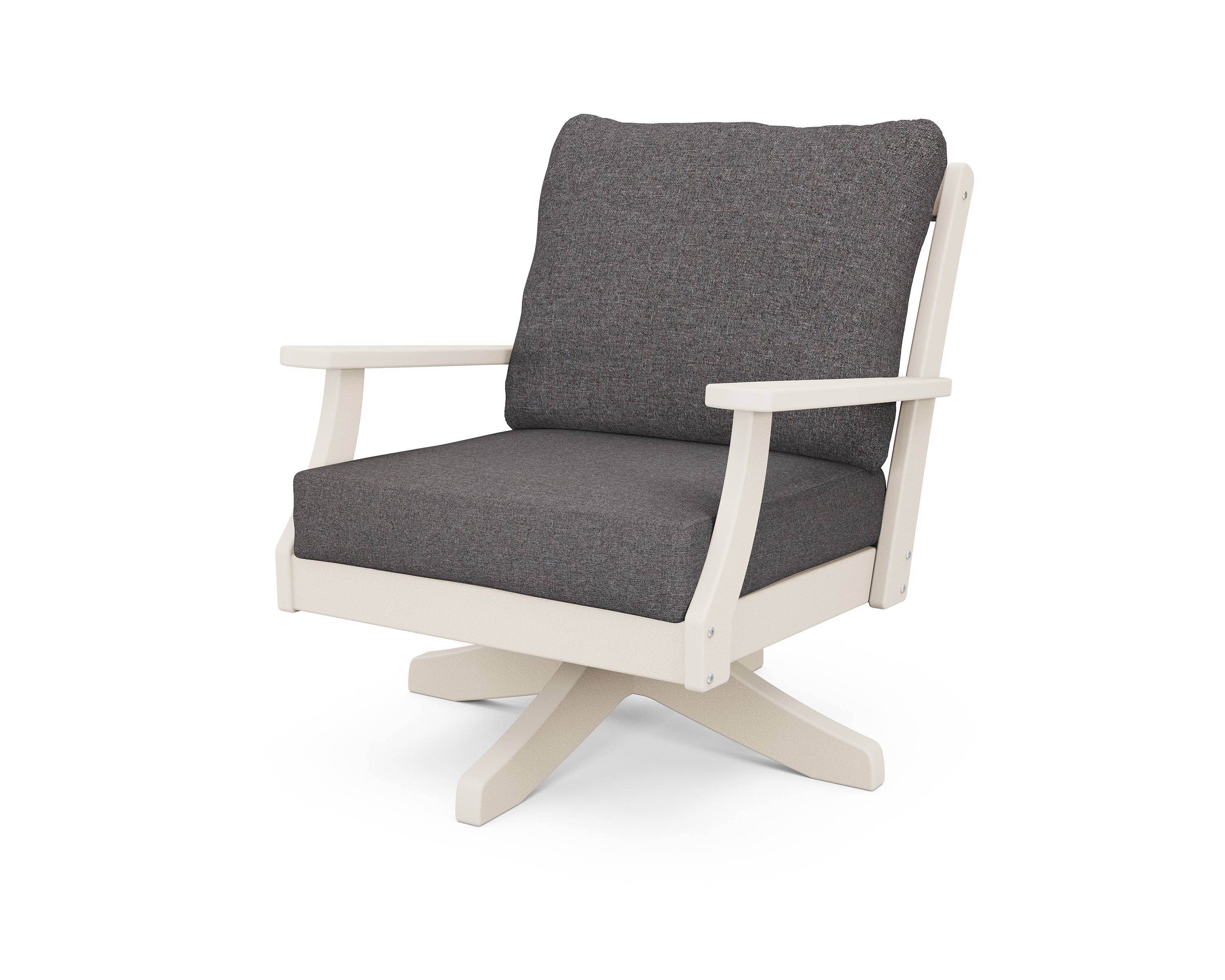 braxton deep seating swivel chair in sand / ash charcoal product image