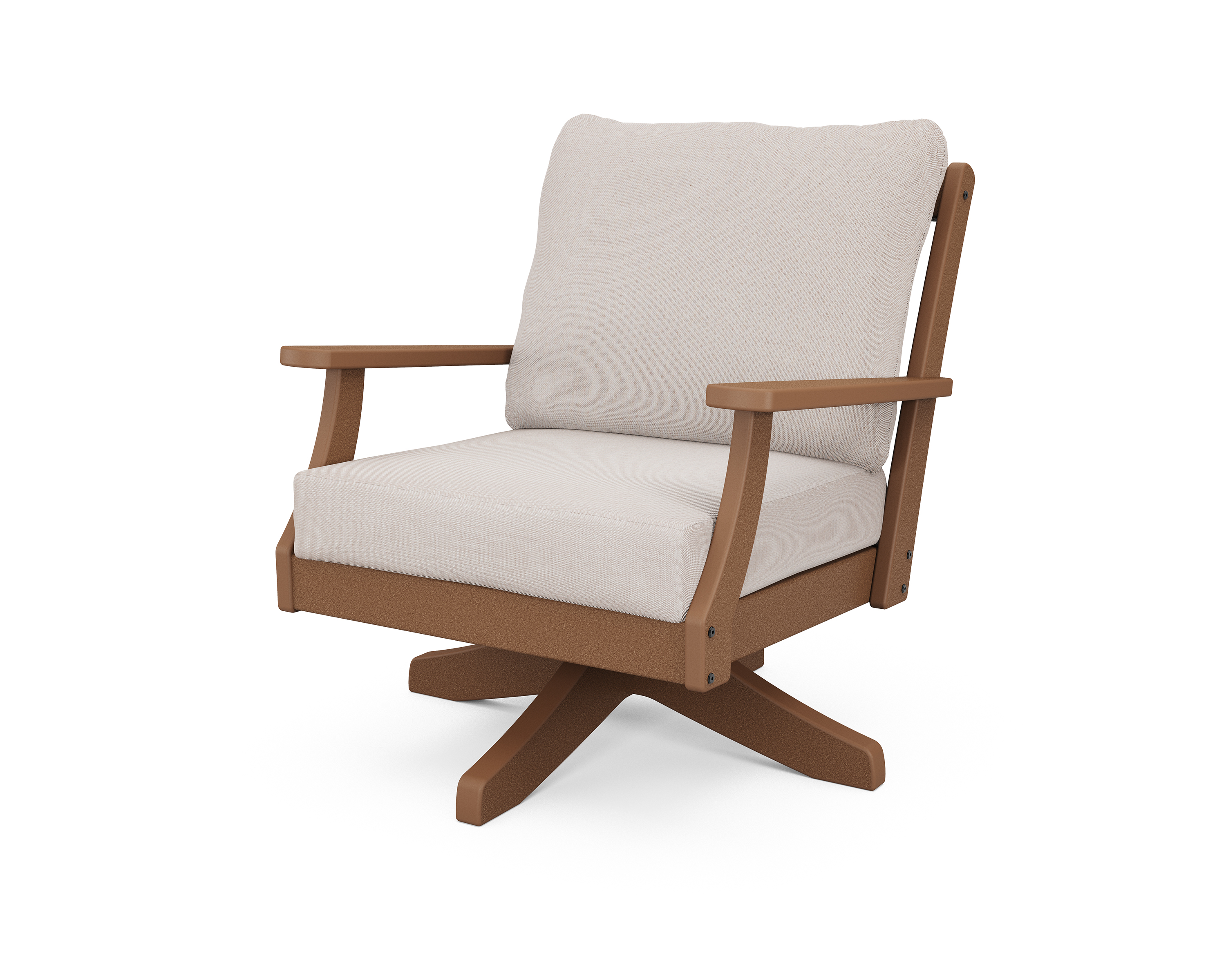 braxton deep seating swivel chair in teak / dune burlap product image