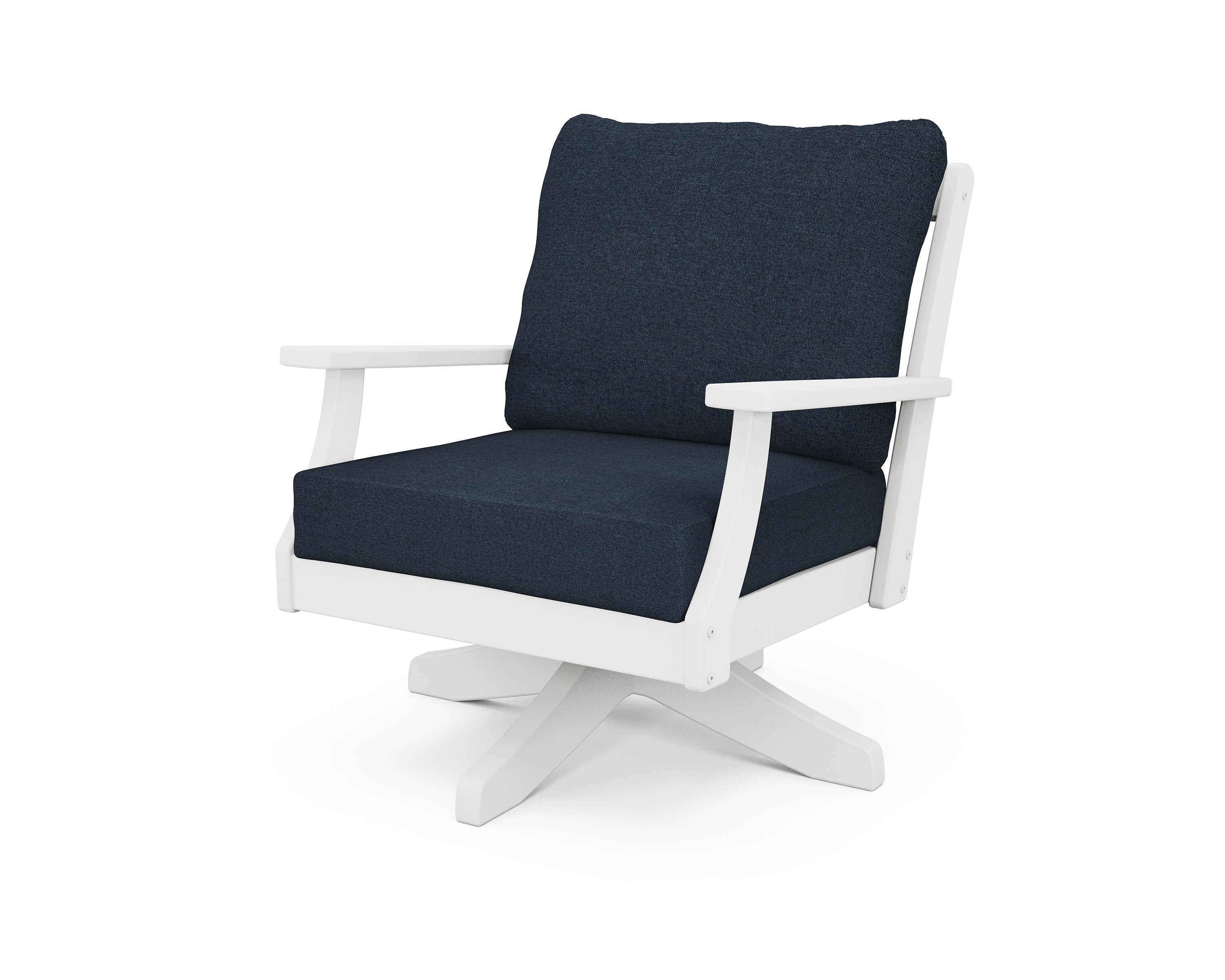 braxton deep seating swivel chair in white / marine indigo product image