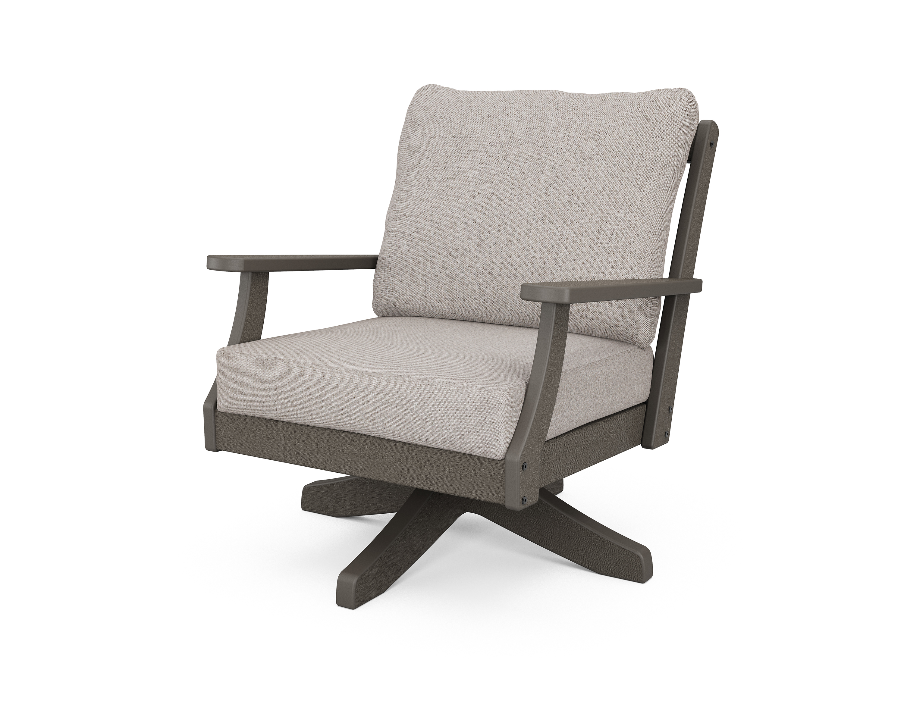 braxton deep seating swivel chair in vintage coffee / weathered tweed product image