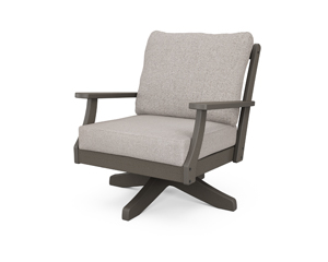 braxton deep seating swivel chair in vintage coffee / weathered tweed