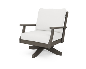 braxton deep seating swivel chair in vintage coffee / textured linen
