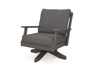 braxton deep seating swivel chair in vintage coffee / ash charcoal