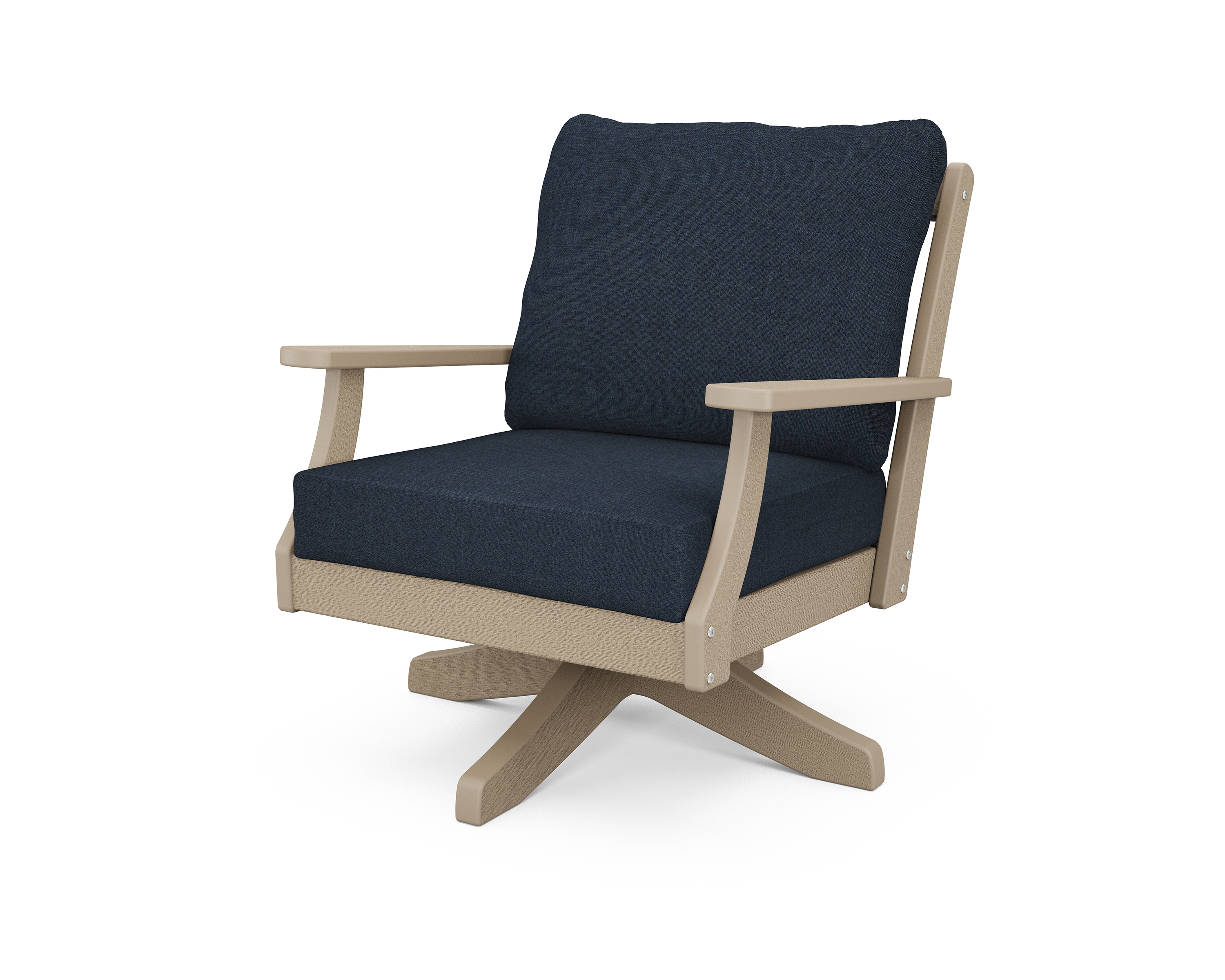 braxton deep seating swivel chair in vintage sahara / marine indigo product image