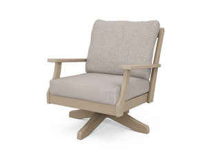 braxton deep seating swivel chair in vintage sahara / weathered tweed