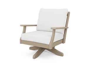 braxton deep seating swivel chair in vintage sahara / textured linen