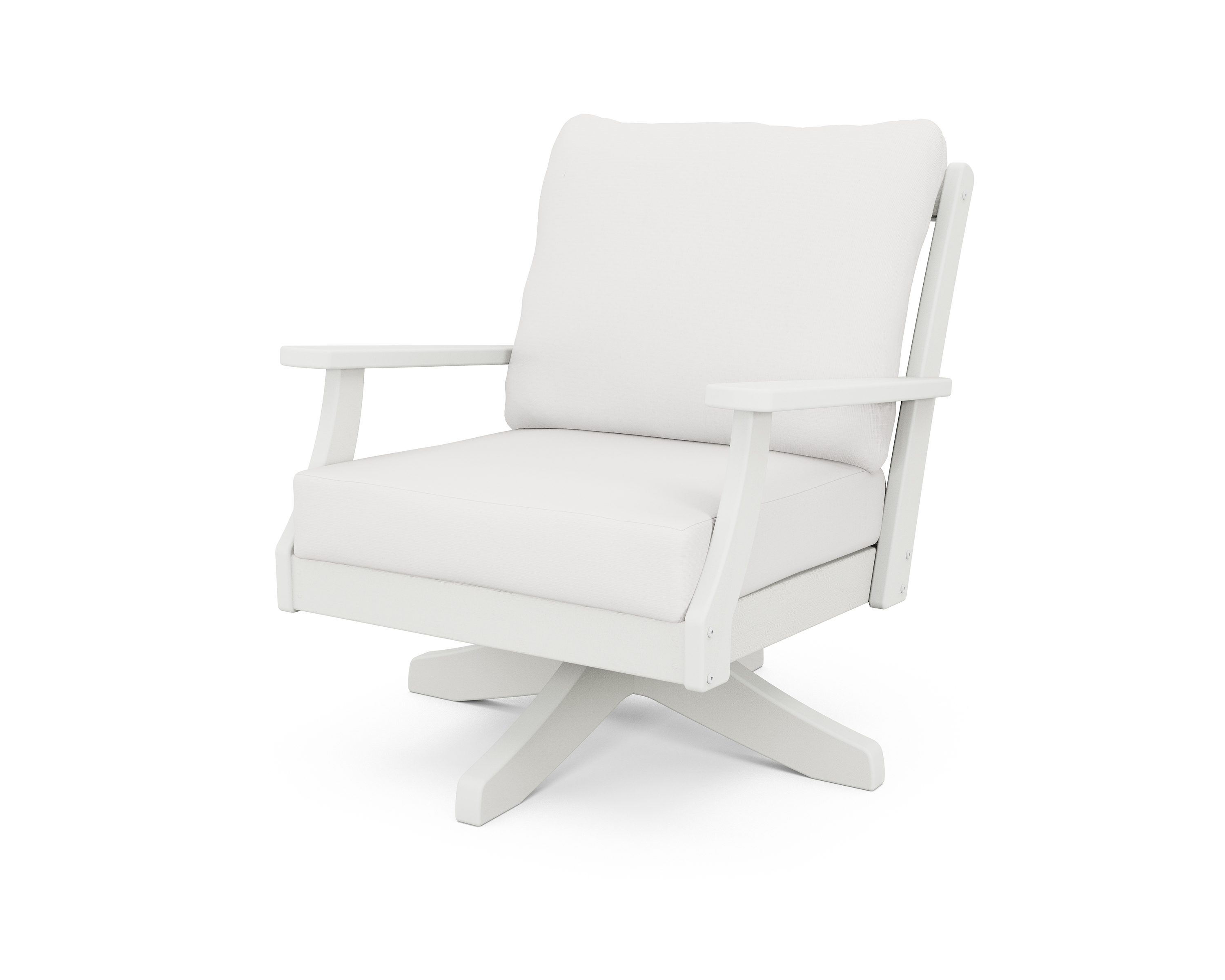 braxton deep seating swivel chair in vintage white / textured linen product image