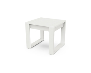 edge end table in vintage white