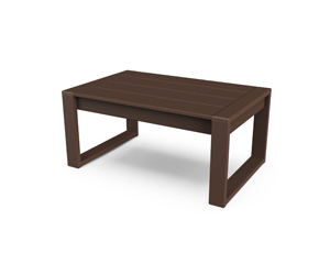 edge coffee table in mahogany