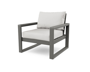 edge club chair in slate grey / textured linen