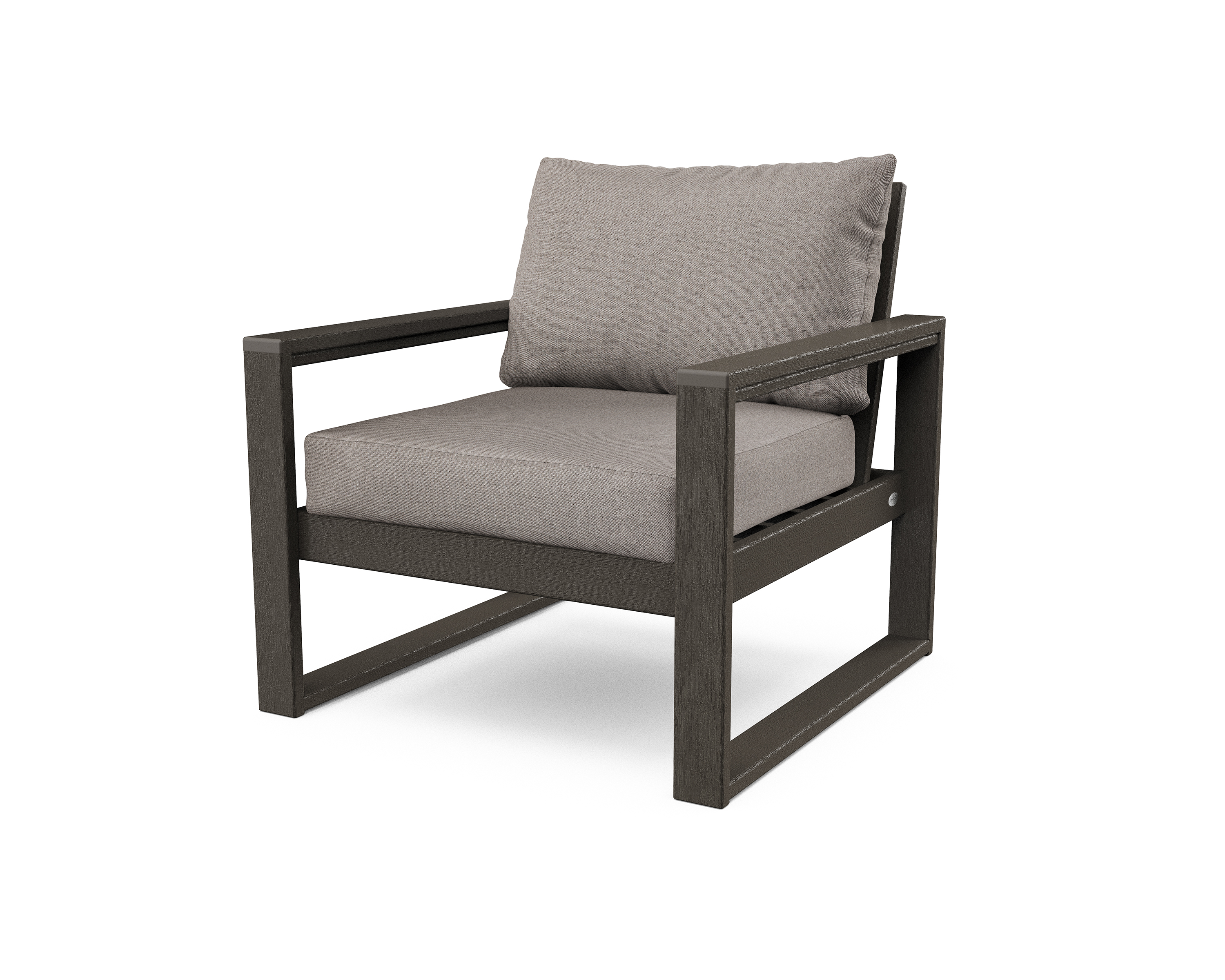 edge club chair in vintage coffee / weathered tweed product image