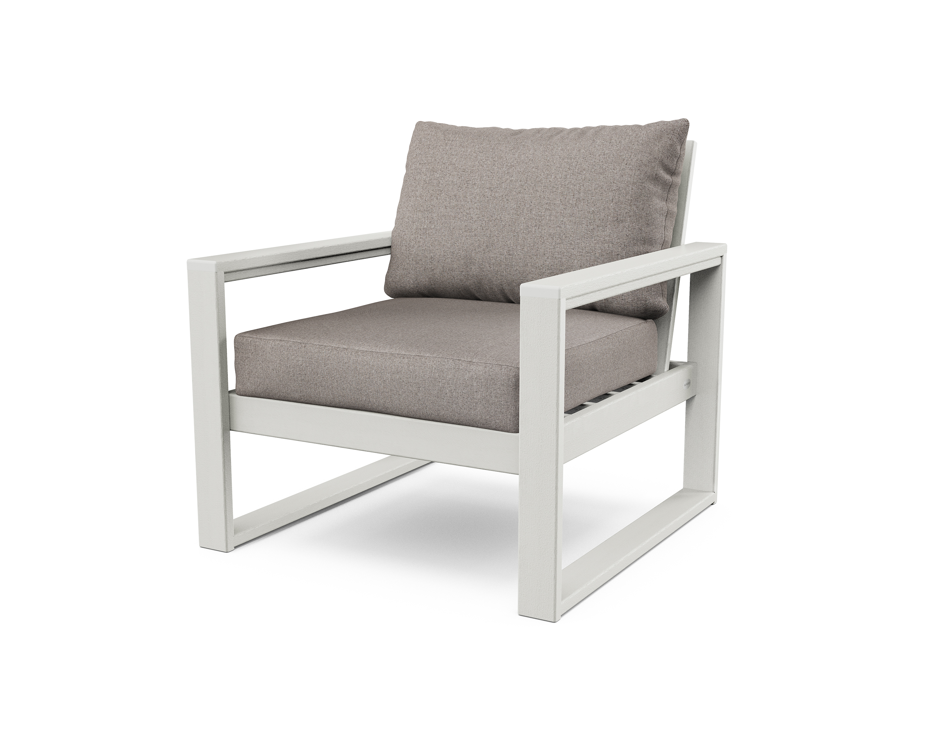 edge club chair in vintage white / weathered tweed product image