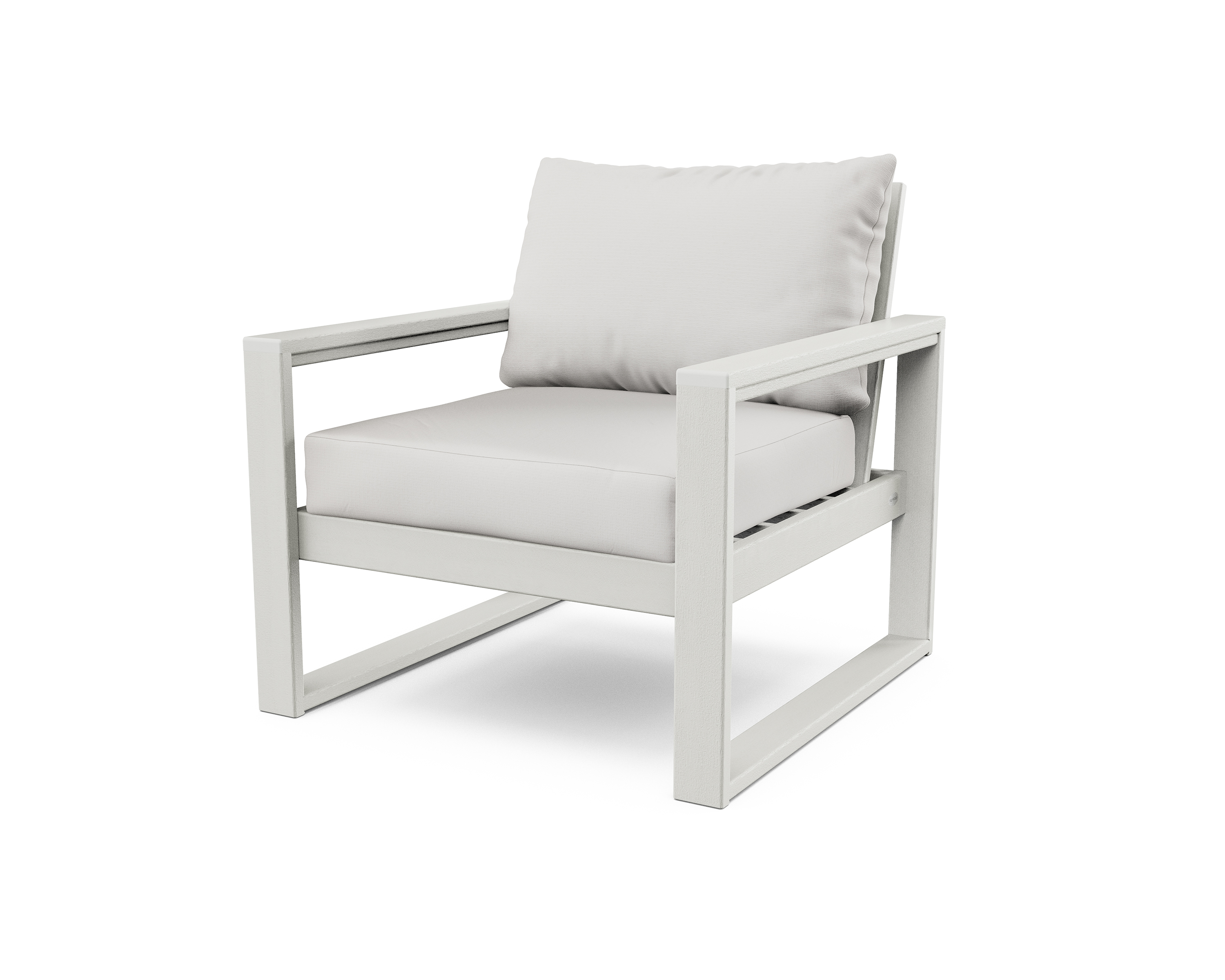 edge club chair in vintage white / textured linen product image