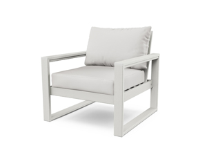 edge club chair in vintage white / textured linen