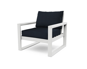 edge club chair in white / marine indigo