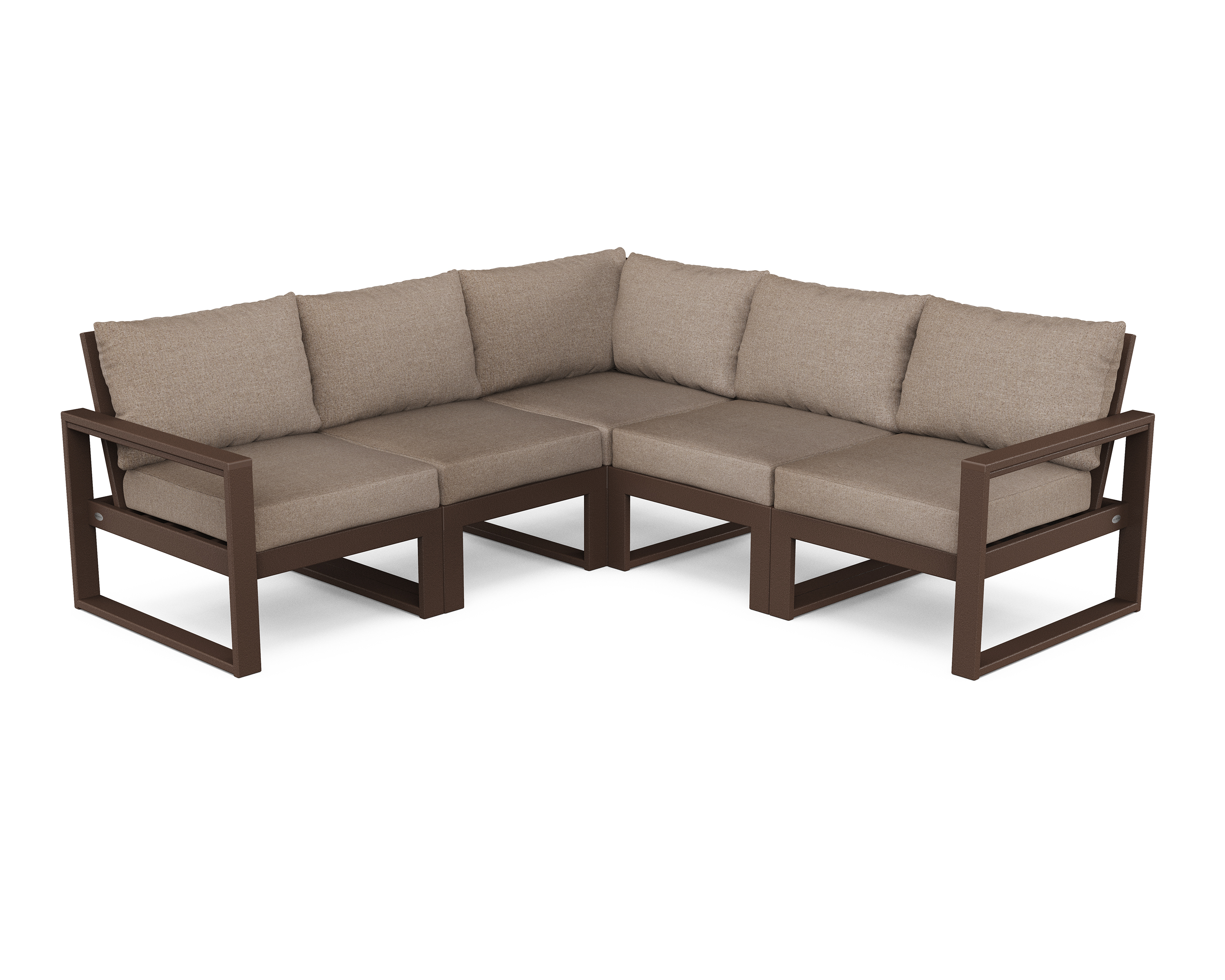 edge 5-piece modular deep seating set in mahogany / spiced burlap product image