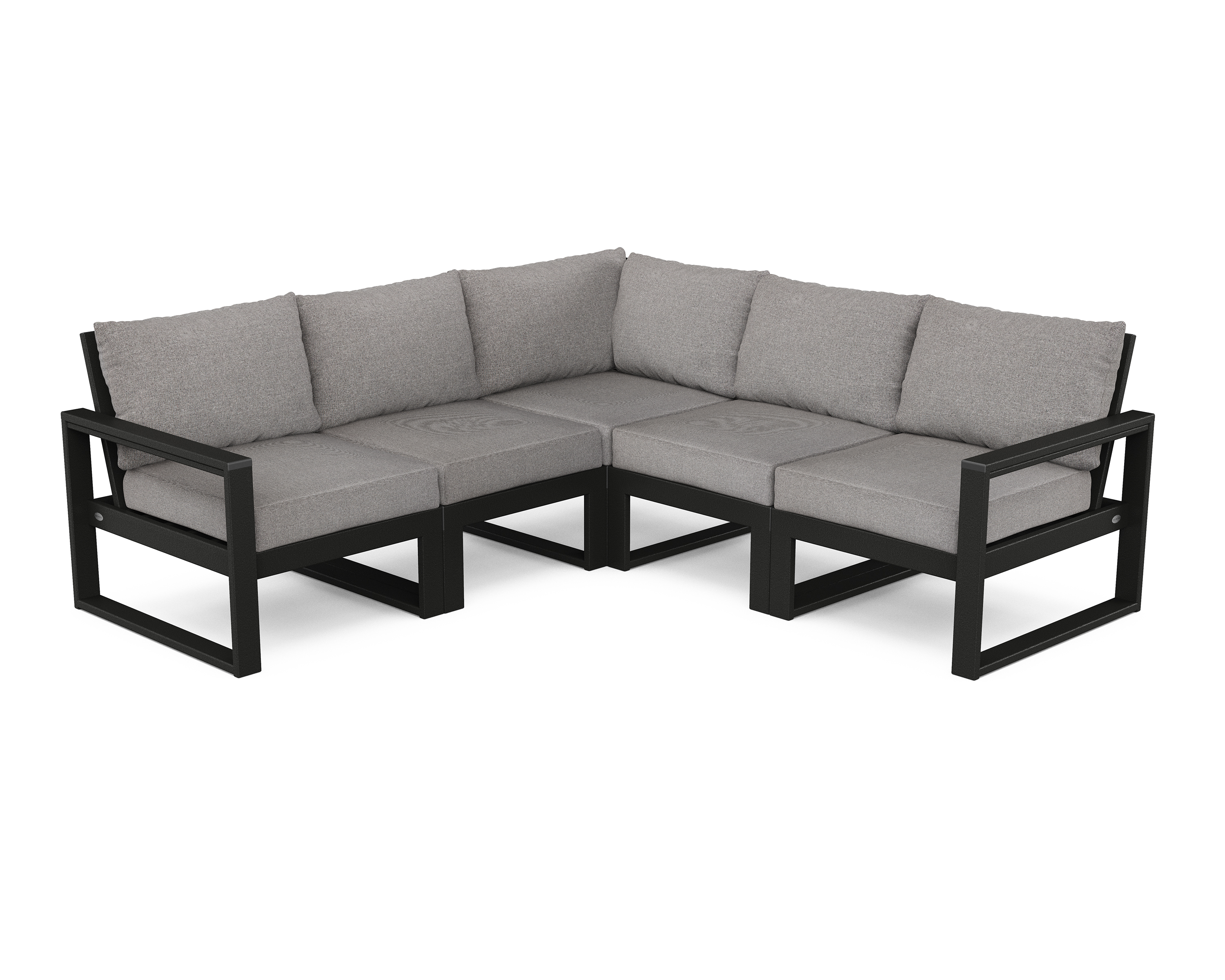 edge 5-piece modular deep seating set in black / grey mist product image