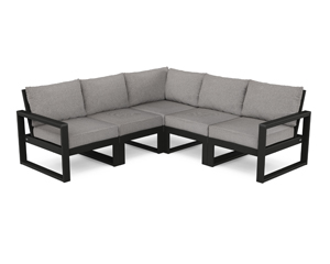 edge 5-piece modular deep seating set in black / grey mist