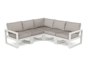 edge 5-piece modular deep seating set in vintage white / weathered tweed