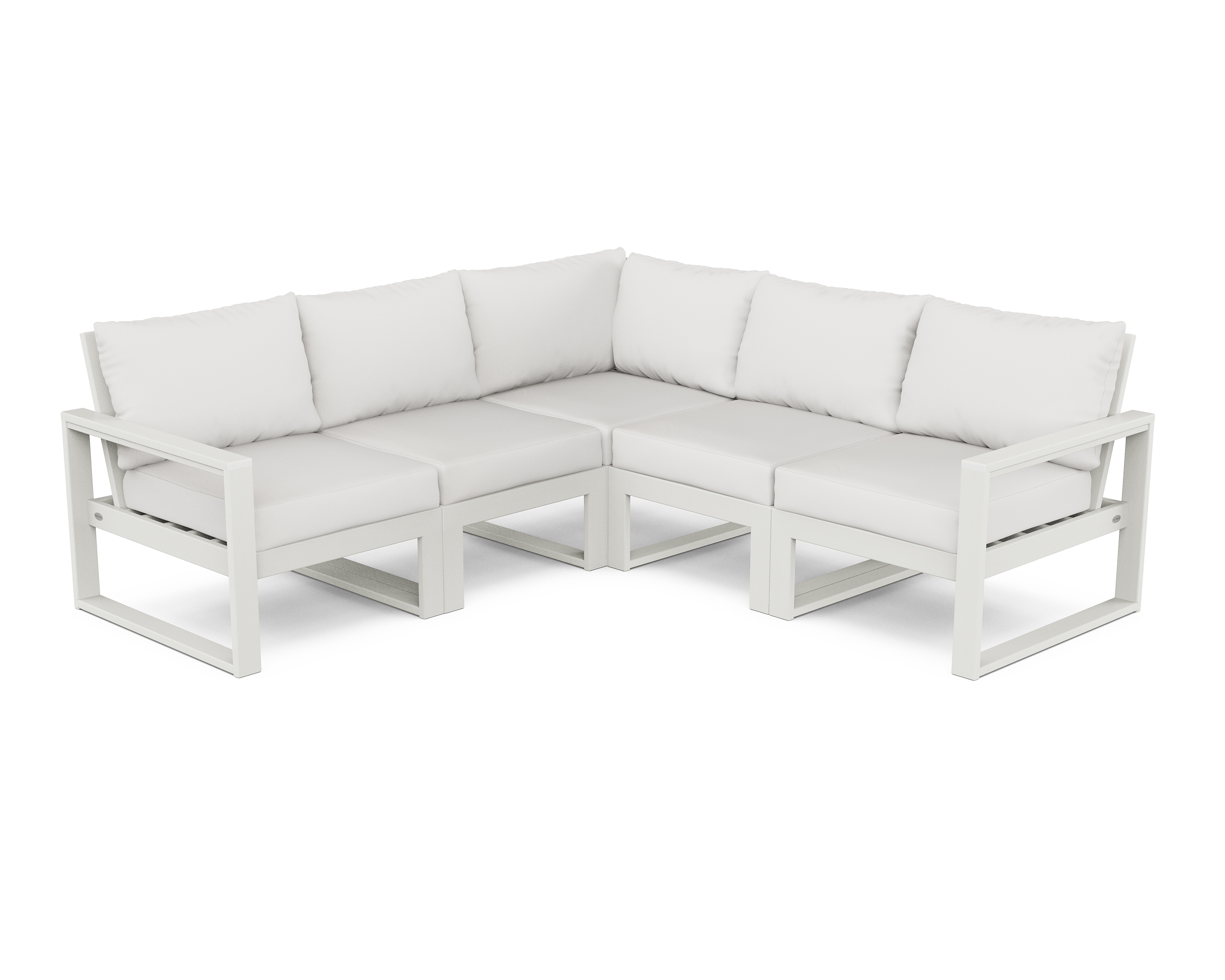 edge 5-piece modular deep seating set in vintage white / textured linen product image