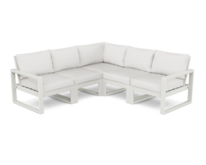 edge 5-piece modular deep seating set in vintage white / textured linen