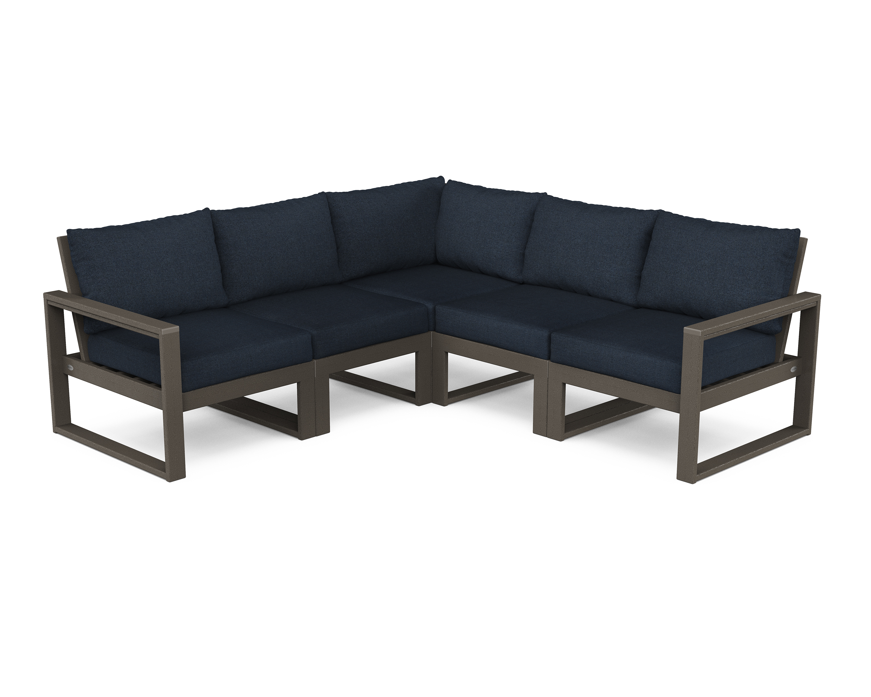 edge 5-piece modular deep seating set in vintage coffee / marine indigo product image