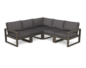 edge 5-piece modular deep seating set in vintage coffee / ash charcoal
