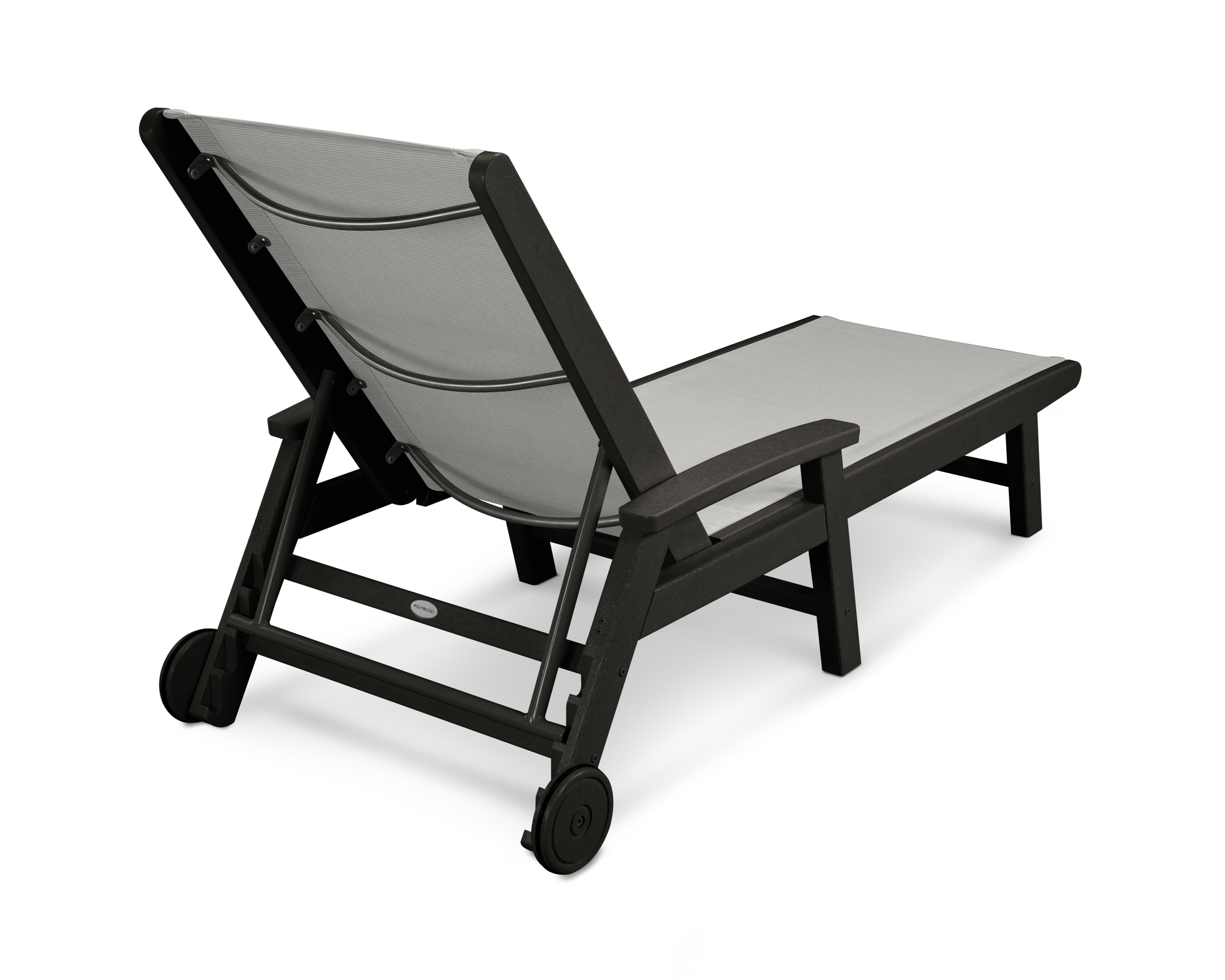coastal chaise with wheels in black / metallic sling product image