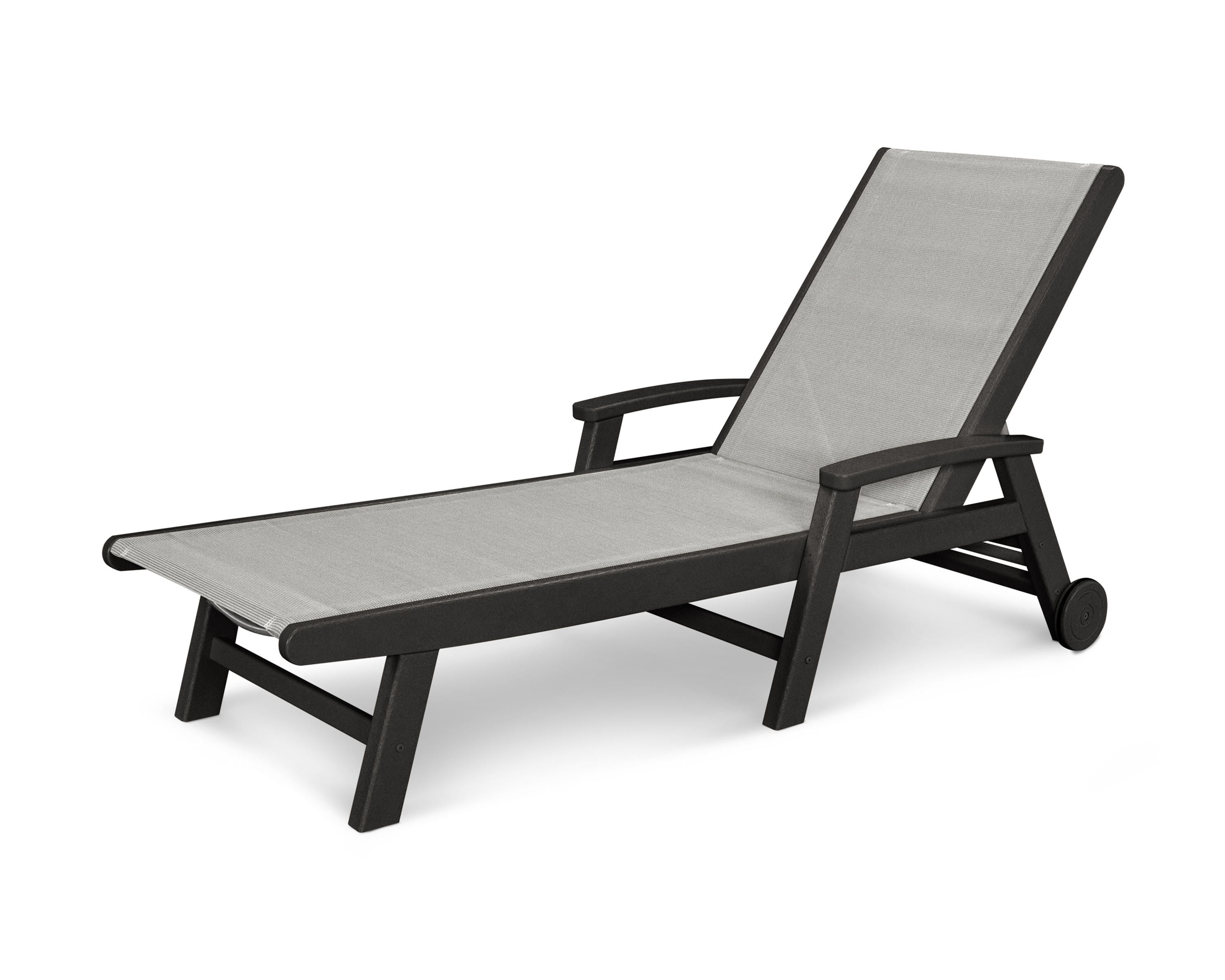 coastal chaise with wheels in black / metallic sling thumbnail image