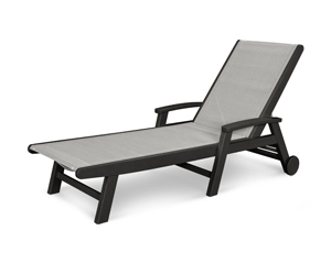 coastal chaise with wheels in black / metallic sling thumbnail