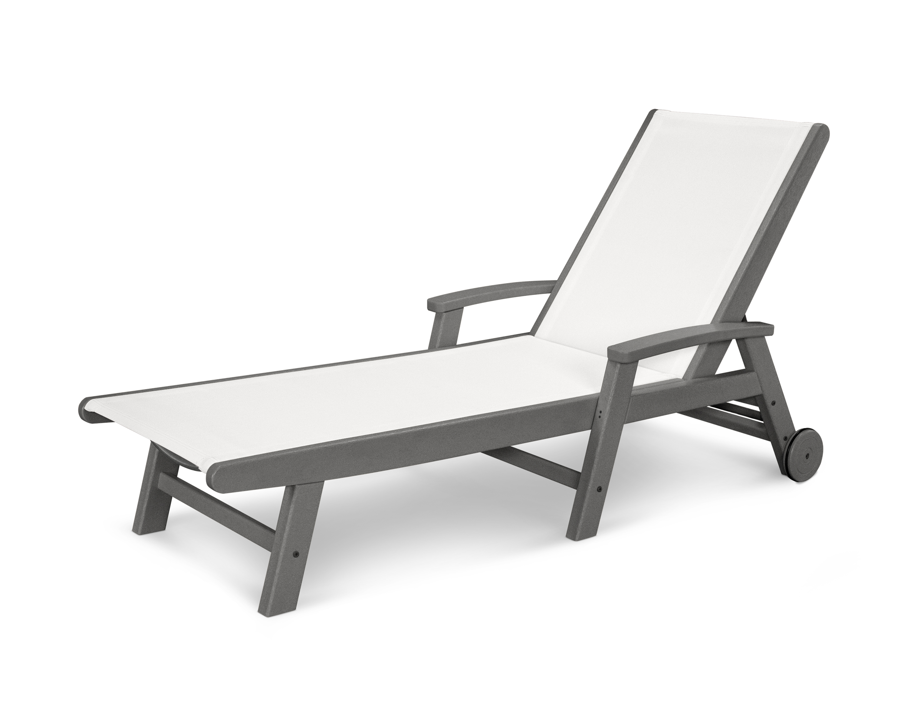 coastal chaise with wheels in slate grey / white sling thumbnail image