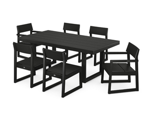 edge 7-piece dining set in black