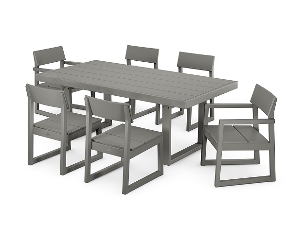edge 7-piece dining set in slate grey