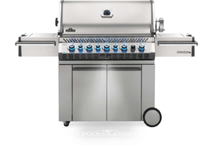 prestige pro 665 propane gas grill with infrared rear and side burners, stainless steel