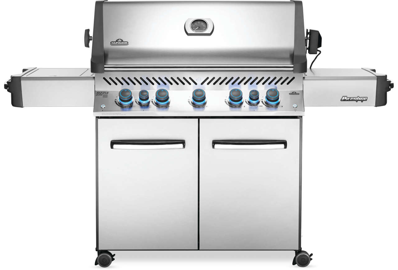 prestige 665 propane gas grill with infrared side and rear burners, stainless steel thumbnail image