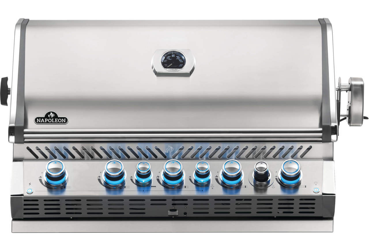 “built-in prestige pro 665 natural gas grill head with infrared rear burner, stainless steel” product image