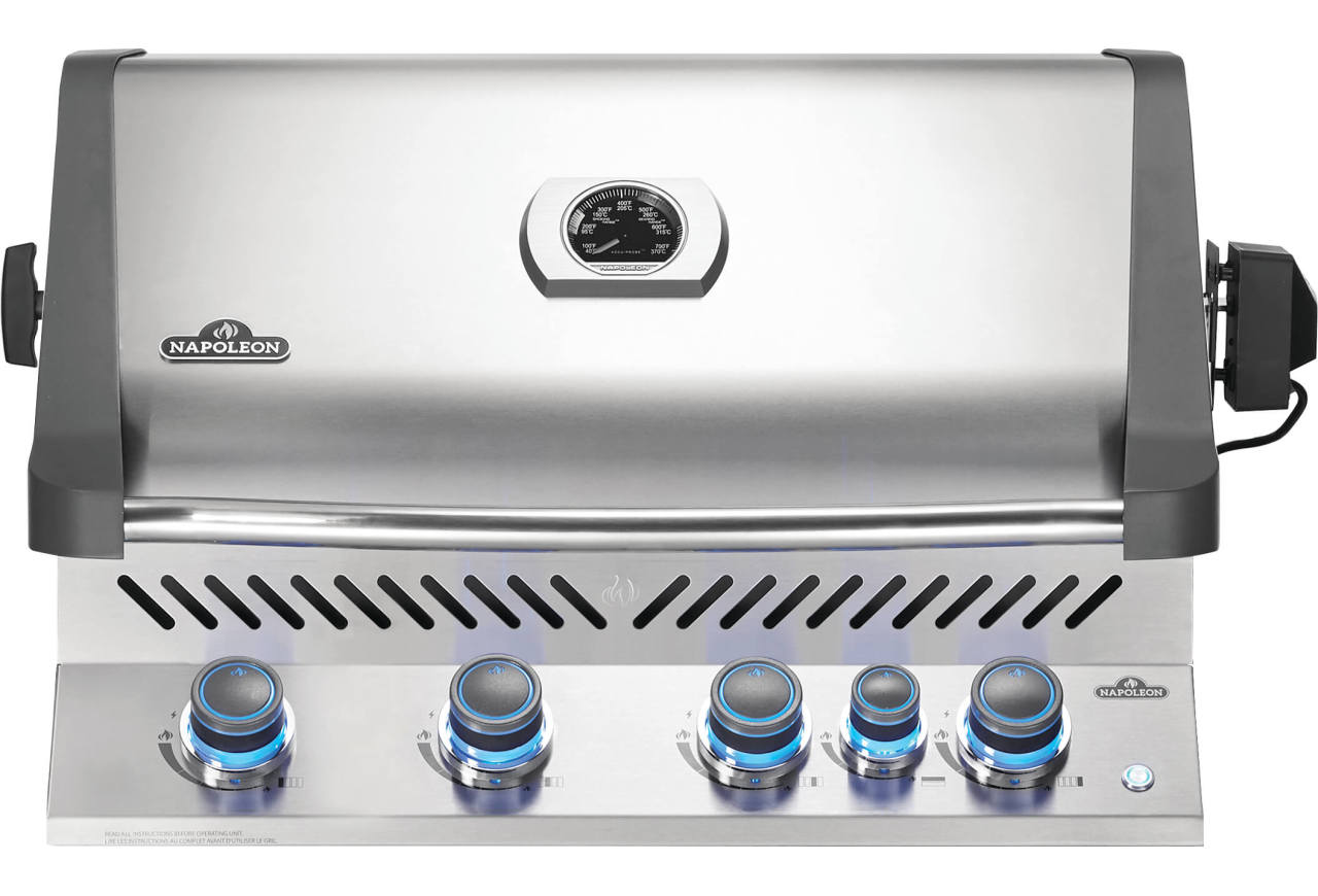 “built-in prestige 500 natural gas grill head with infrared rear burner, stainless steel” product image