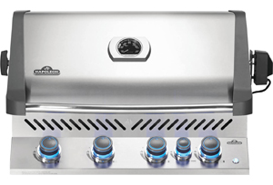 built-in prestige 500 natural gas grill head with infrared rear burner, stainless steel