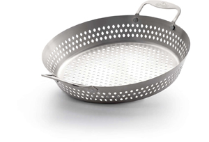 stainless steel grilling wok